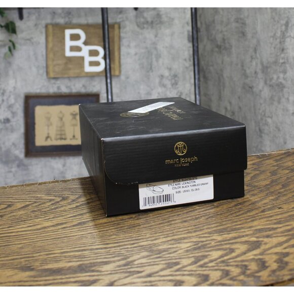 NWT Marc Joseph New York Womens Lexington Loafers Slip On Black Grainy 8.5M - Picture 7 of 8